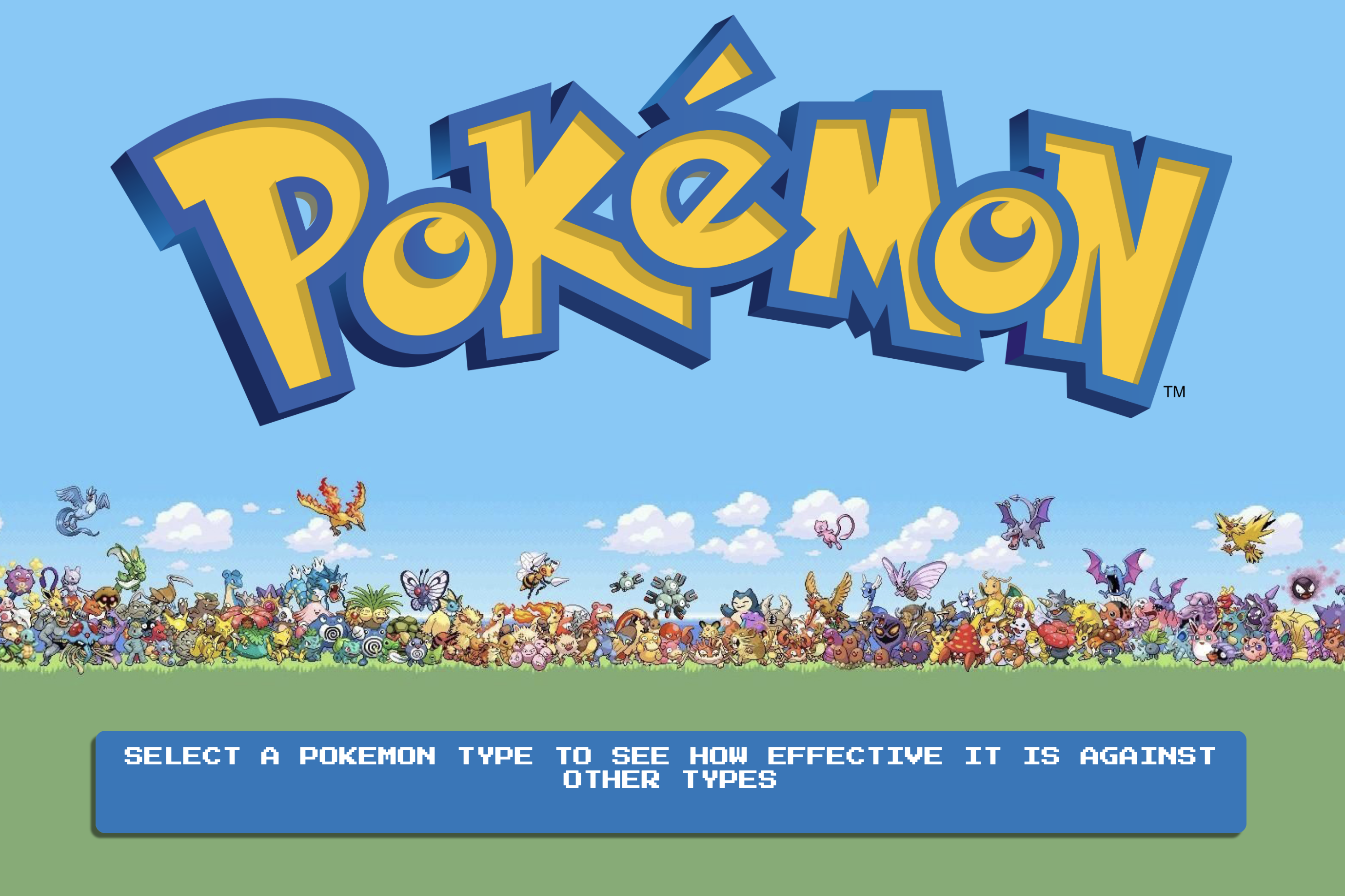 screenshot of our react app for pokemon