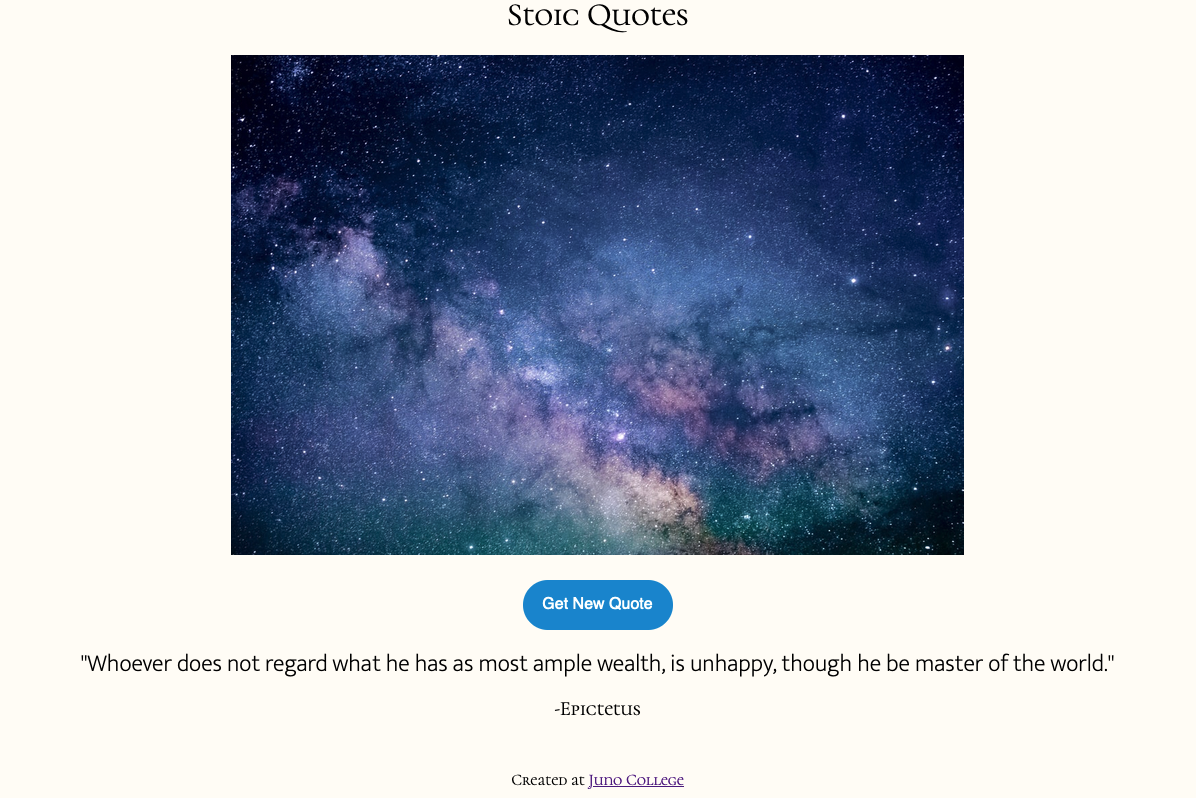 screenshot of my individual app stoic quotes